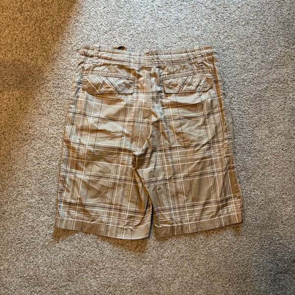 Nike The Athletic Dept Vintage Brown Plaid Cargo Shorts Men Size L