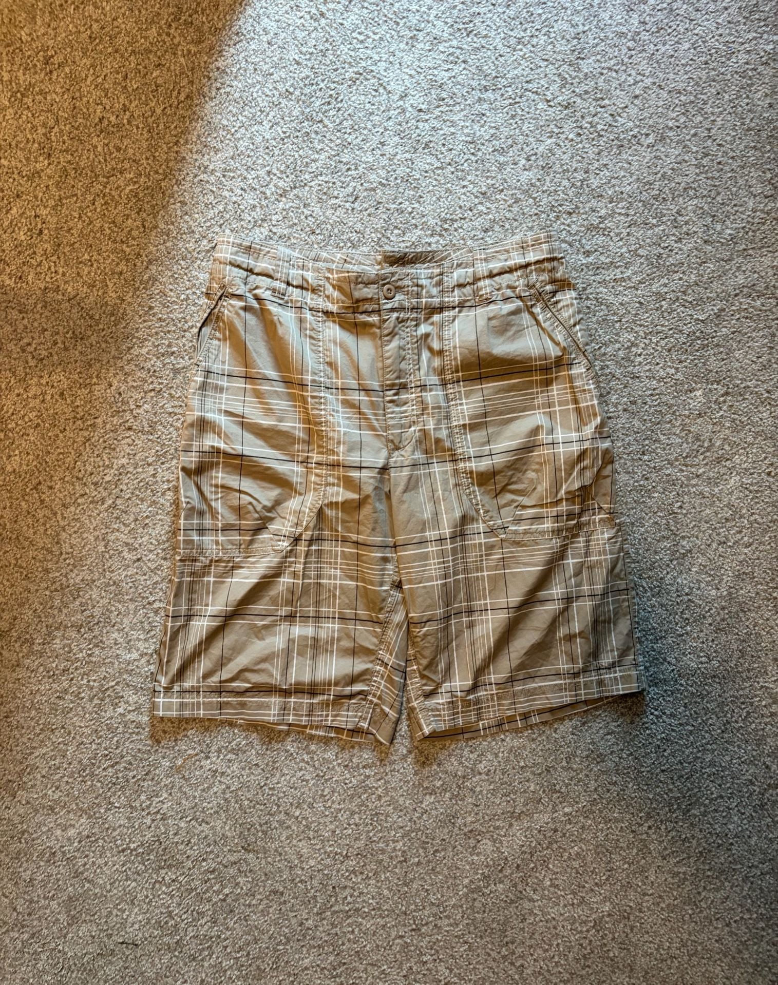 Nike The Athletic Dept Vintage Brown Plaid Cargo Shorts Men Size L 4