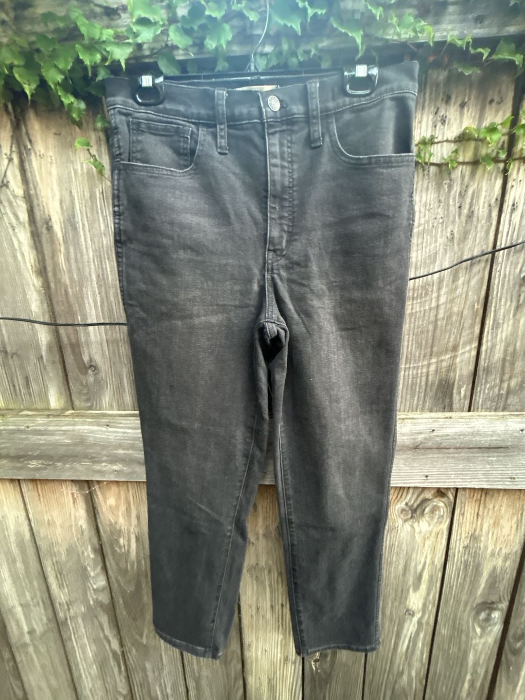 Madewell Roadtripper Stovepipe Black Jeans Size 30 2
