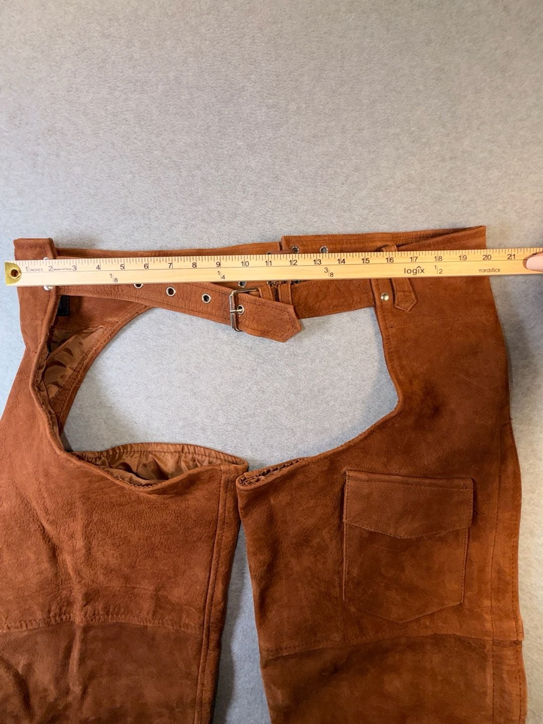 Bikers Leather Stuff Brown Suede Leather Motorcycle Chaps 8