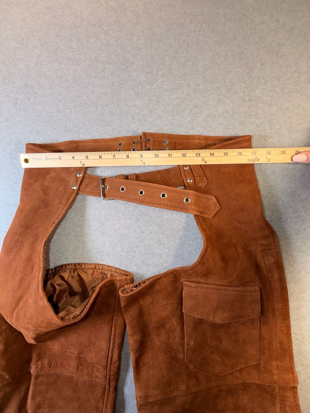 Bikers Leather Stuff Brown Suede Leather Motorcycle Chaps 9