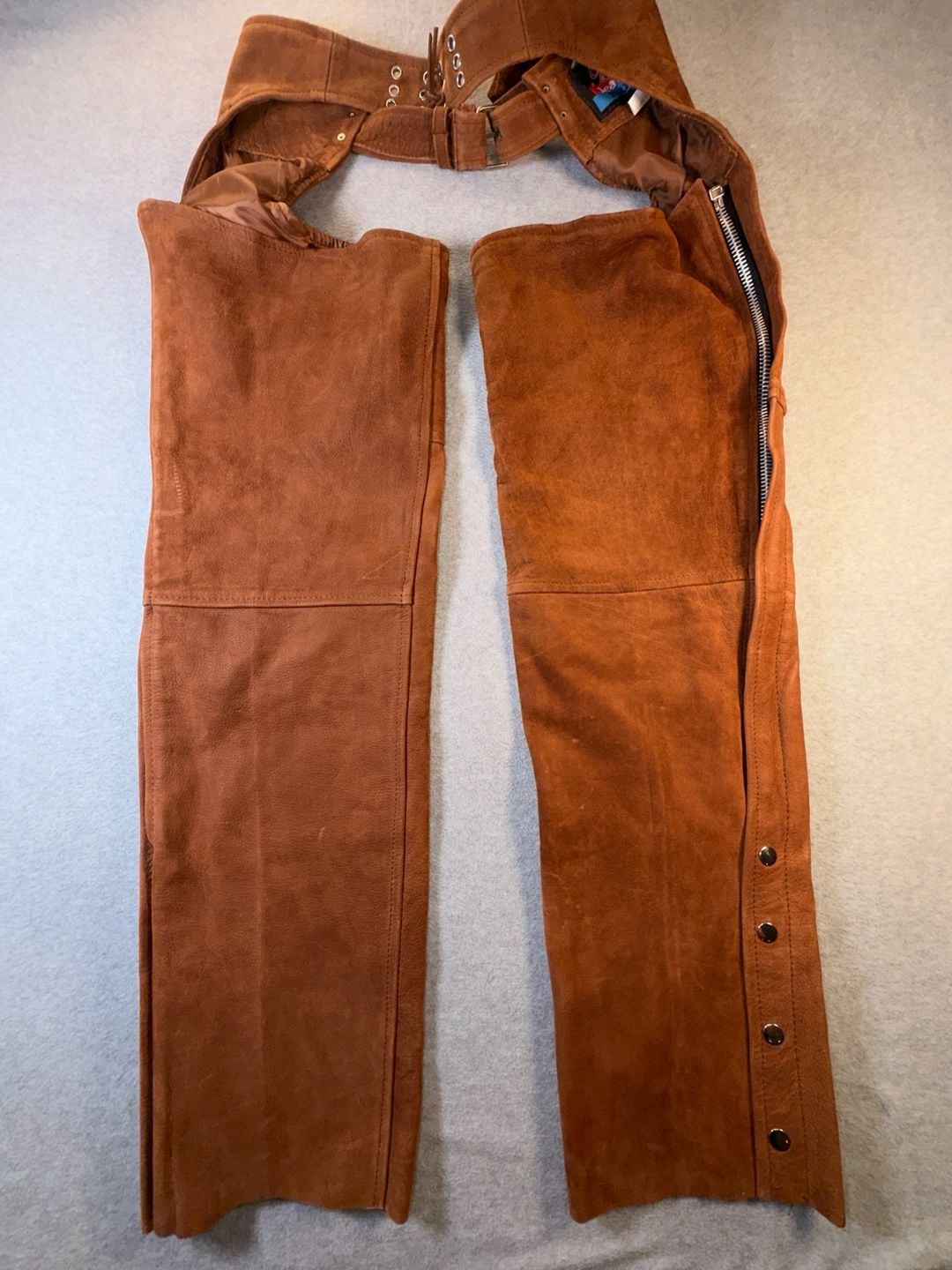 Bikers Leather Stuff Brown Suede Leather Motorcycle Chaps 11