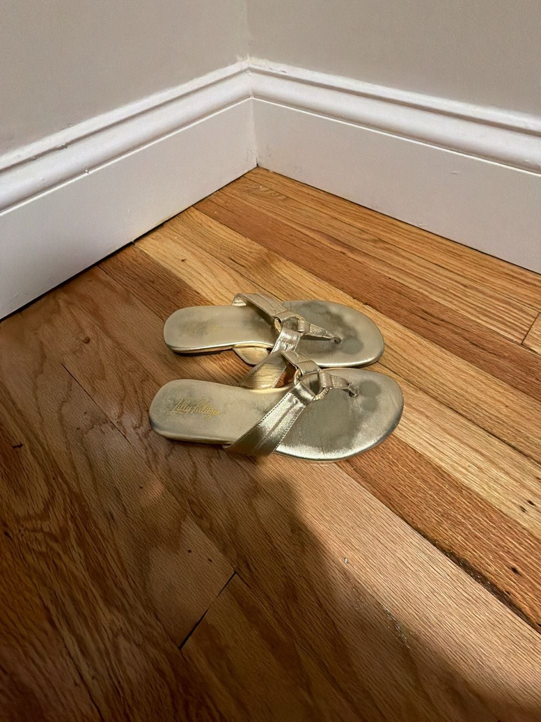 Lilly Pulitzer Mckim Wedge Sandal Gold Metallic size 6 2
