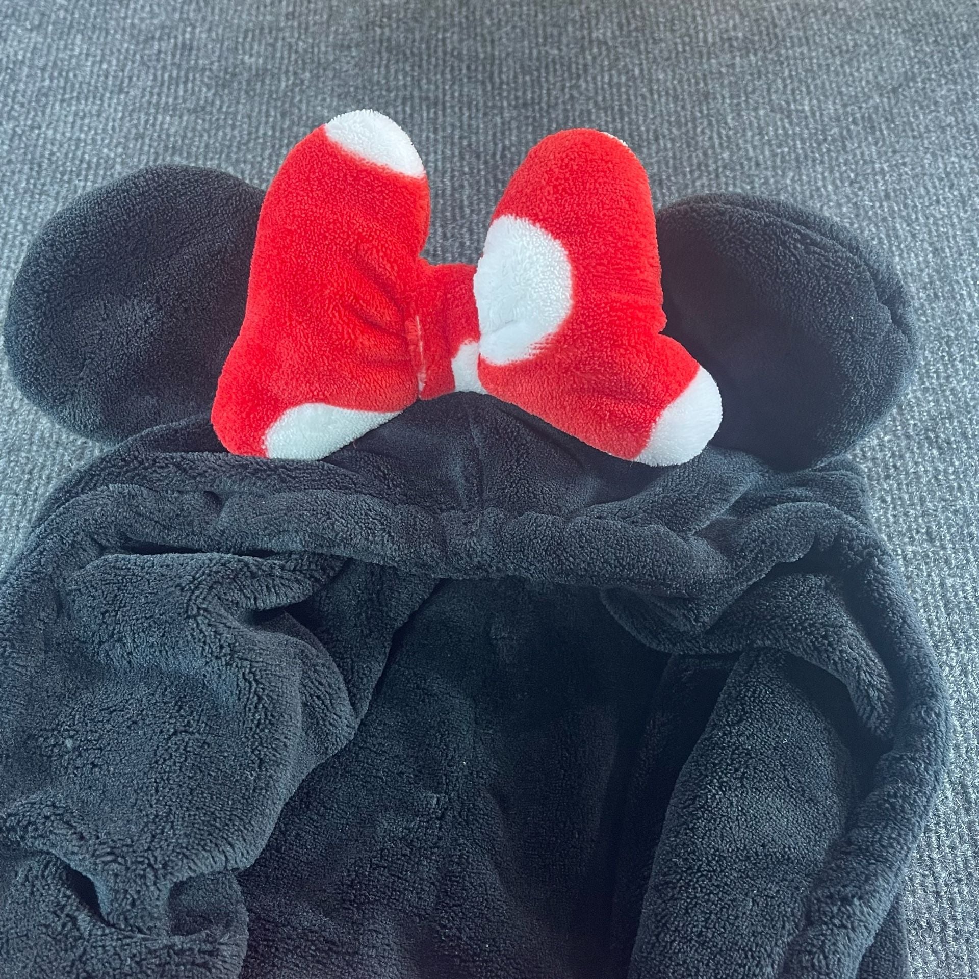 Disney Minnie Mouse Red Polka Dot Fleece Hooded Bathrobe Figaro Pocket Size L 8