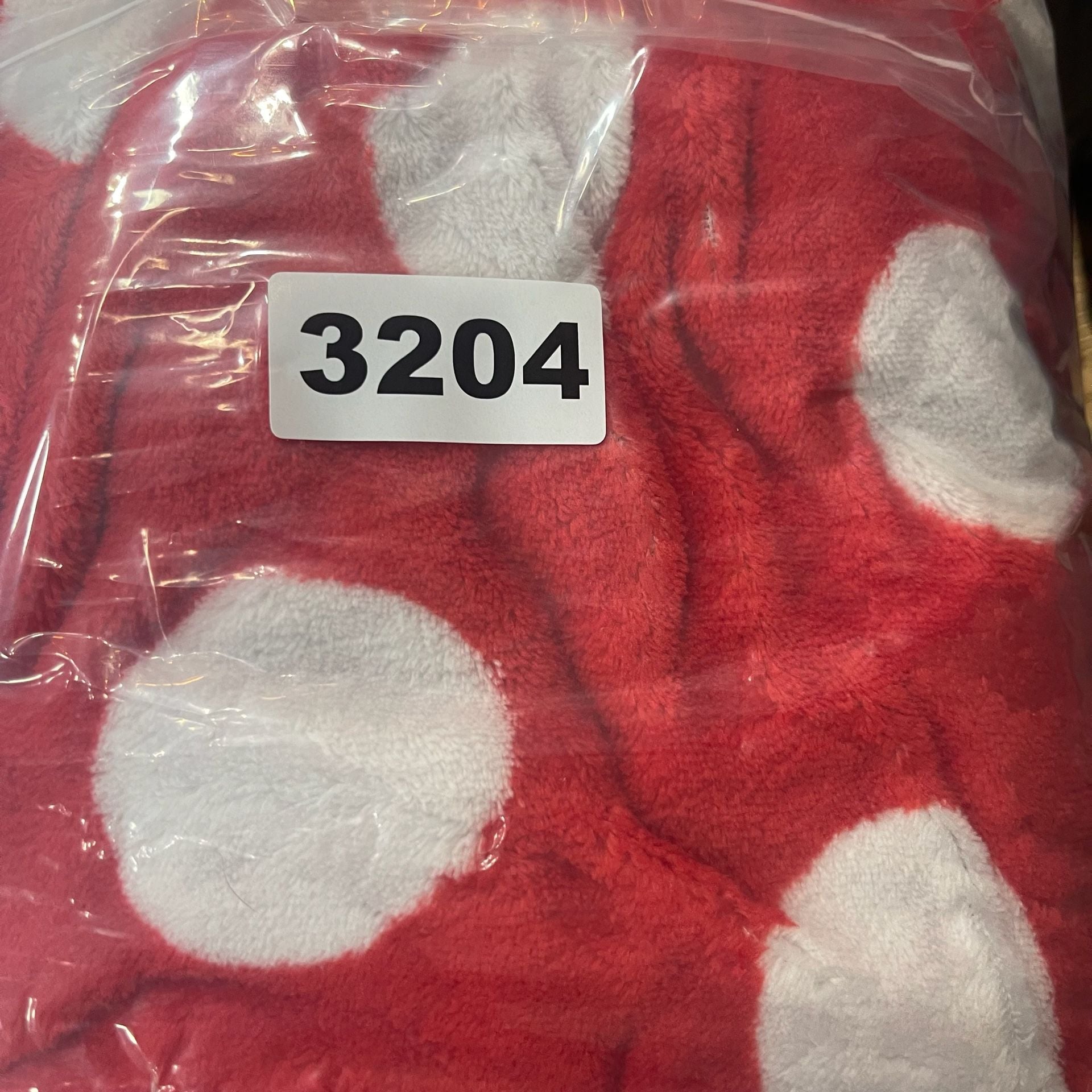 Disney Minnie Mouse Red Polka Dot Fleece Hooded Bathrobe Figaro Pocket Size L 12