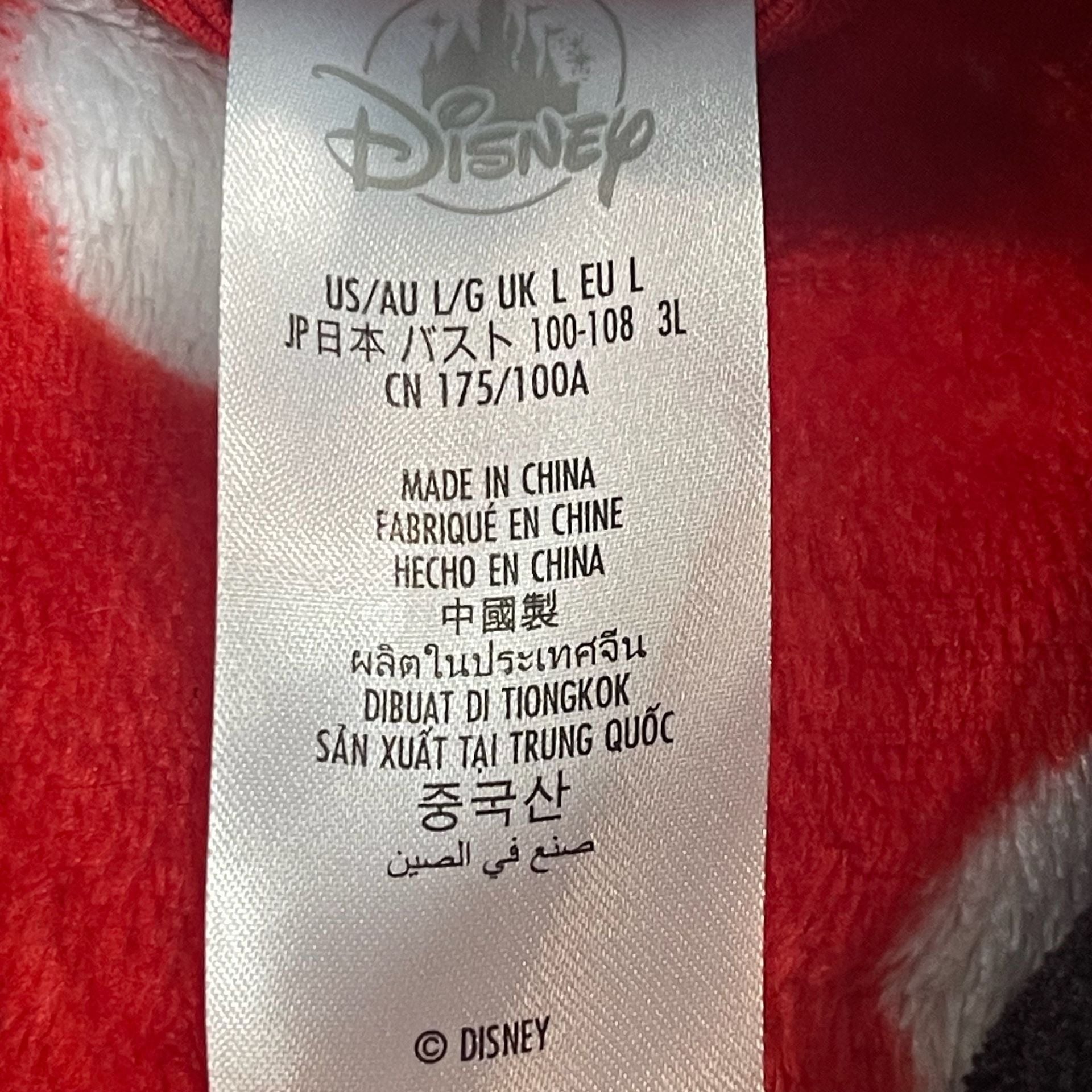 Disney Minnie Mouse Red Polka Dot Fleece Hooded Bathrobe Figaro Pocket Size L 5