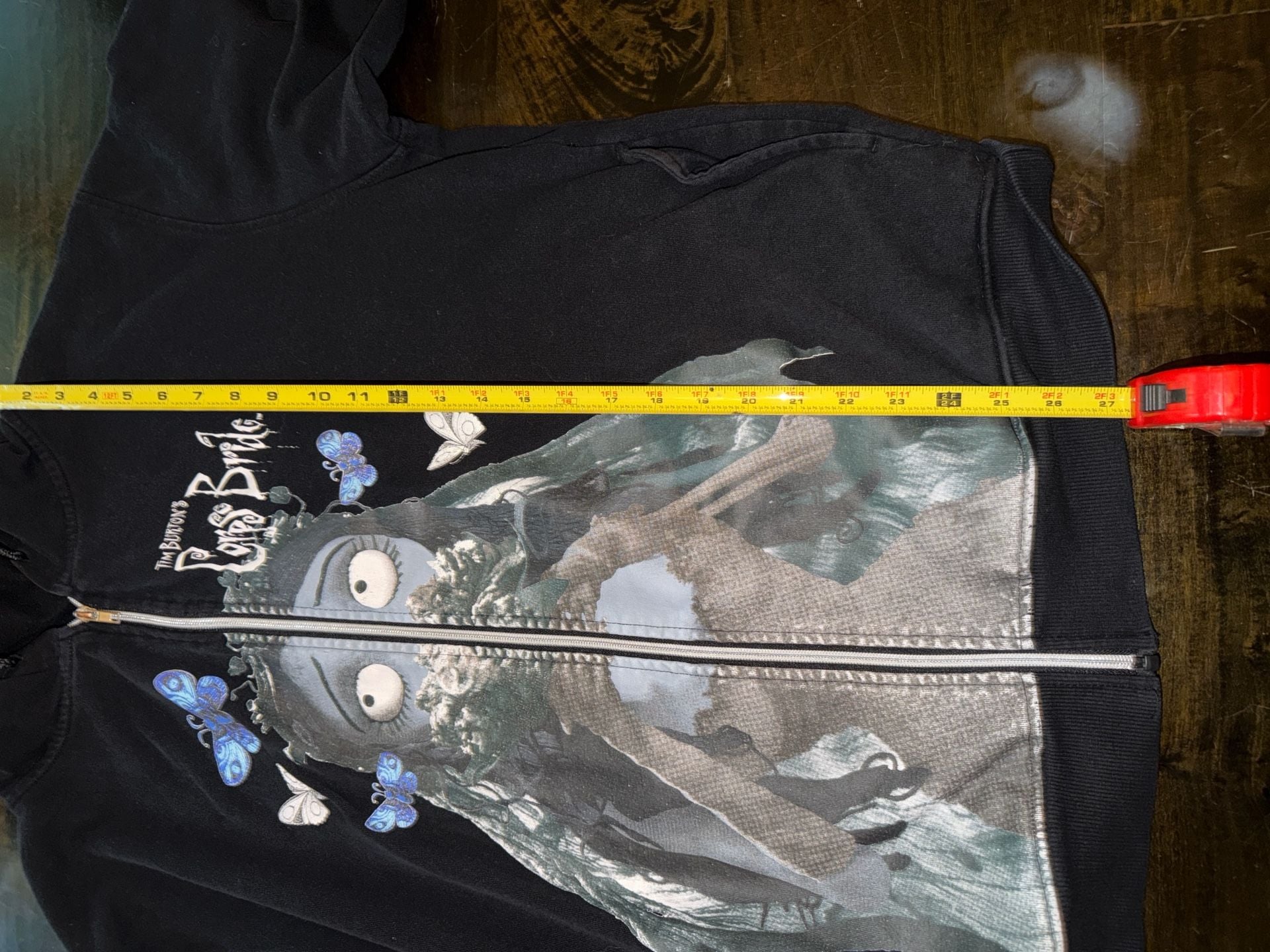 Isaac Morris Ltd Tim Burton's Corpse Bride Black Zip-Up Hoodie Large 9