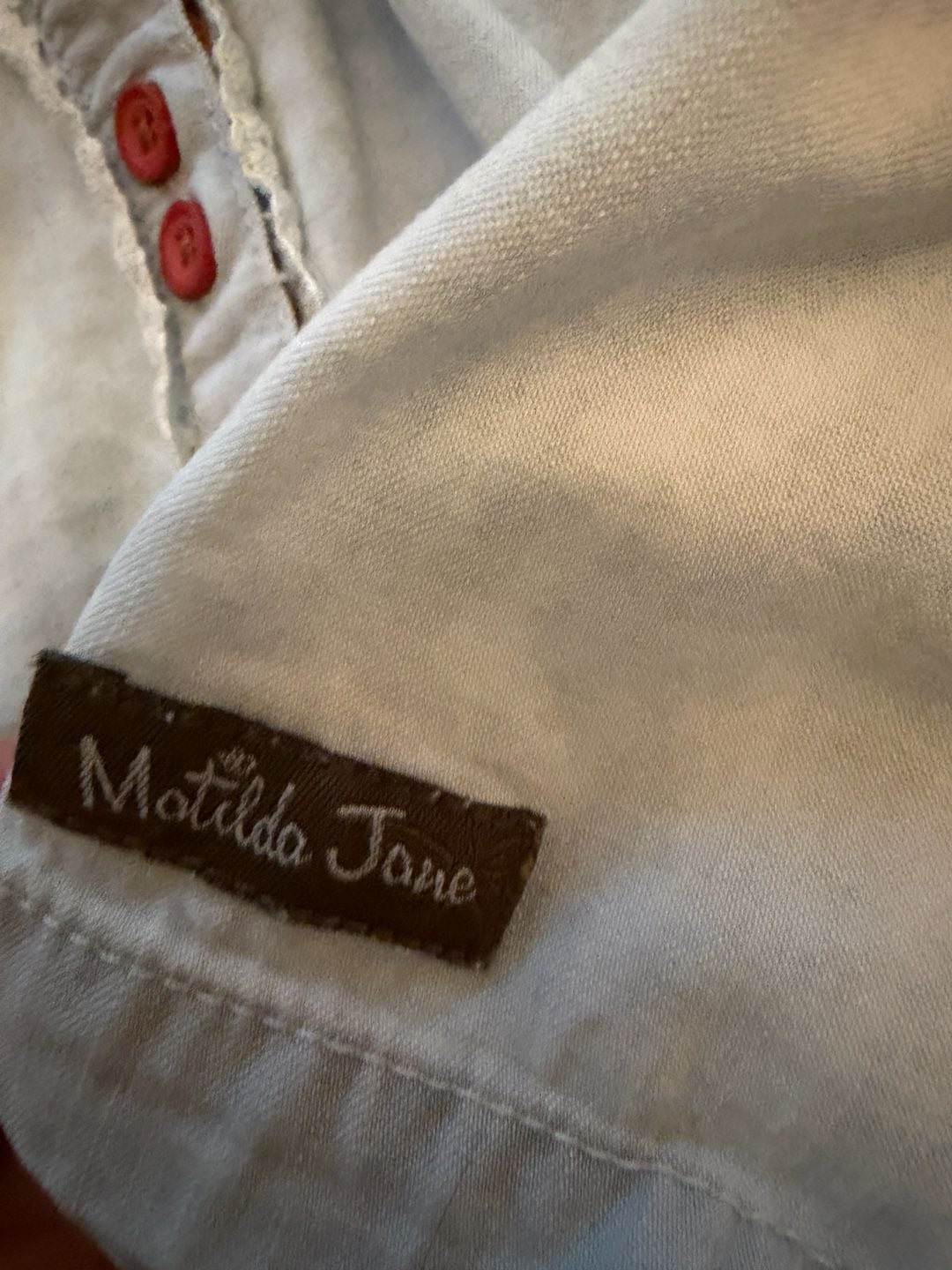 Matilda Jane Heart to Heart Walk the Line Chambray Tiered Dress Girls size 3 5