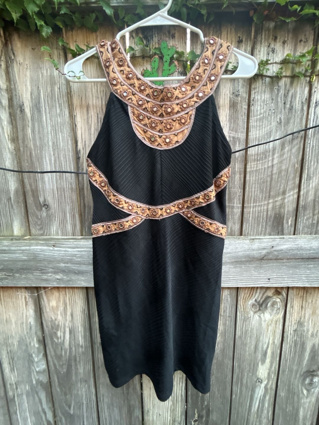Free People Nefertiti Embellished Black Mini Dress Size S 2