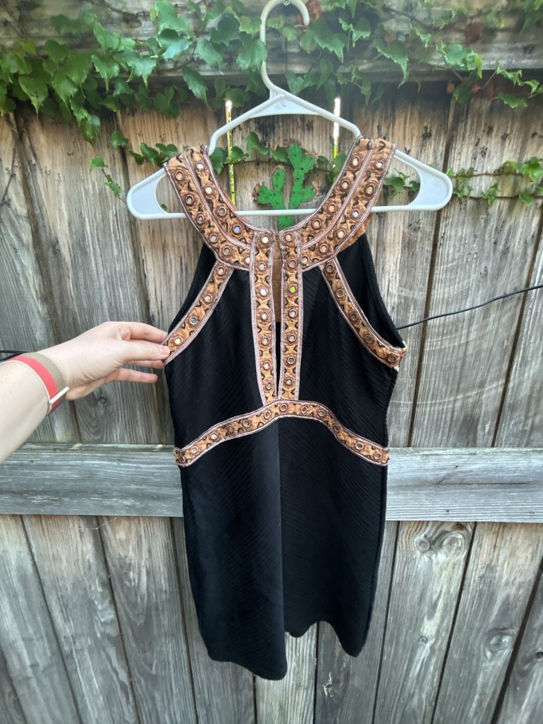 Free People Nefertiti Embellished Black Mini Dress Size S 3