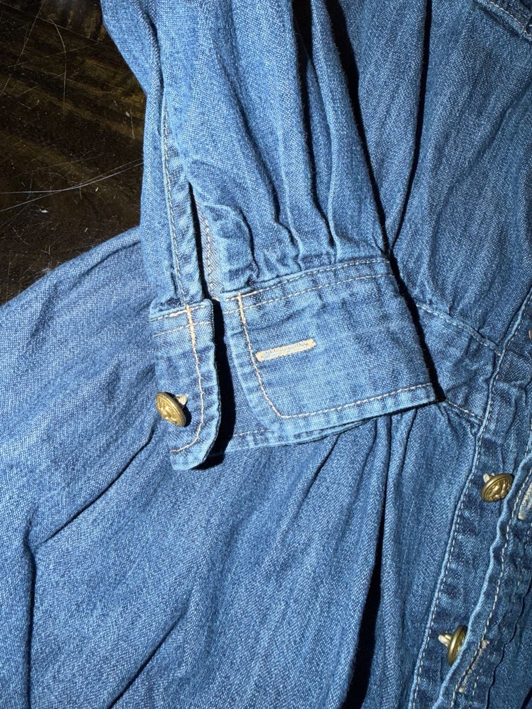 Polo Ralph Lauren Girls Denim Dress Size 7 Long Sleeve Button Up 3