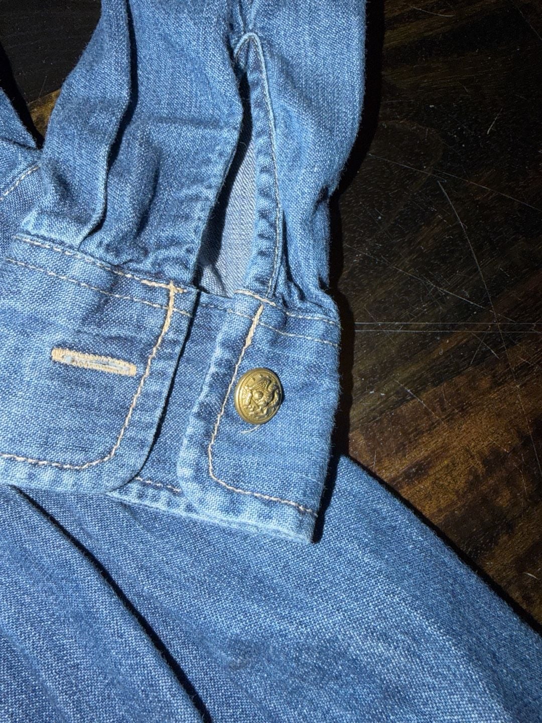 Polo Ralph Lauren Girls Denim Dress Size 7 Long Sleeve Button Up 5