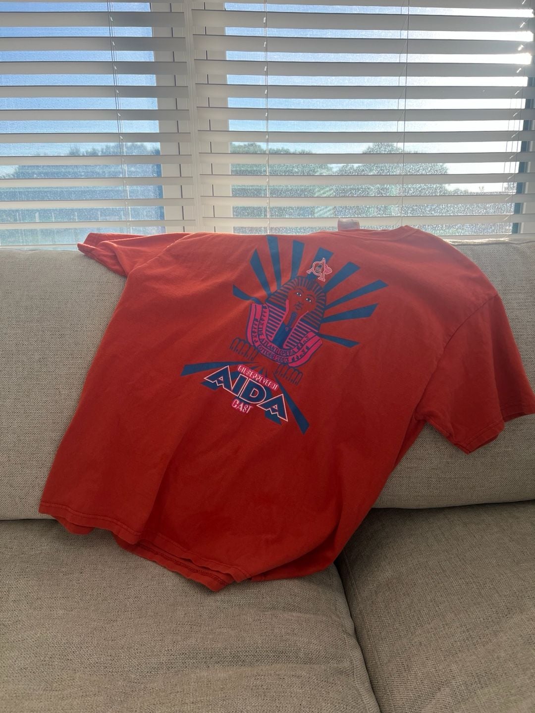 Vintage Hanes Beefy-T Red Giuseppe Verdi Aida Opera Graphic T-Shirt Adult Large 2