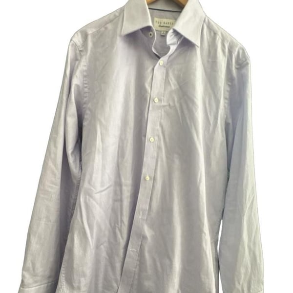 Ted Baker Endurance Lavender Pinstripe Long Sleeve Dress Shirt