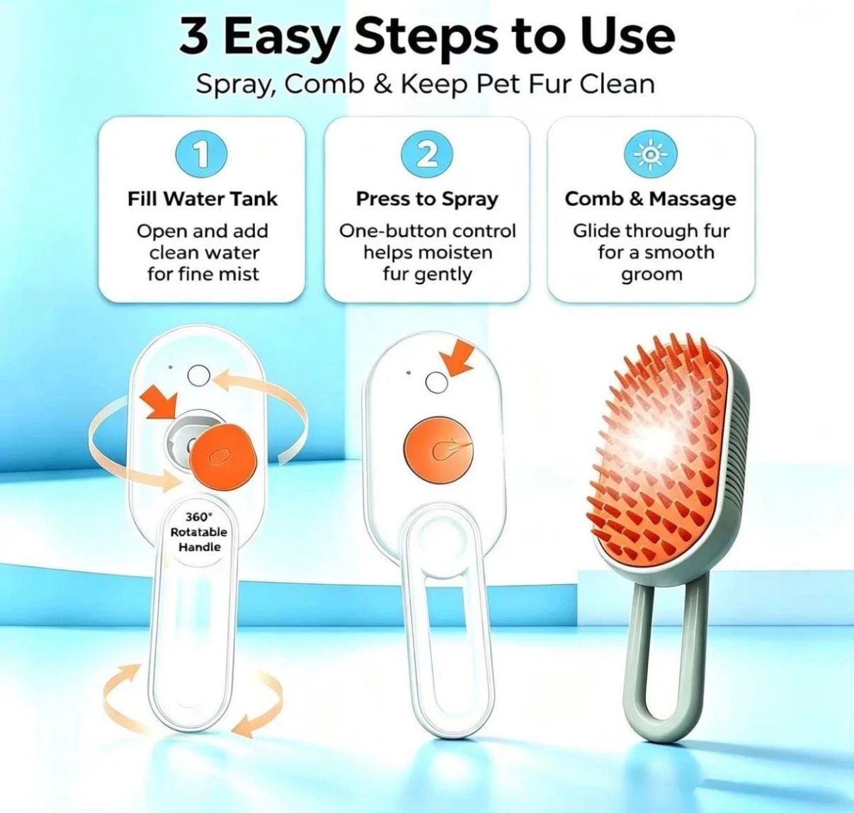 Pawsitively Fun! Massage Brush with Mist 9