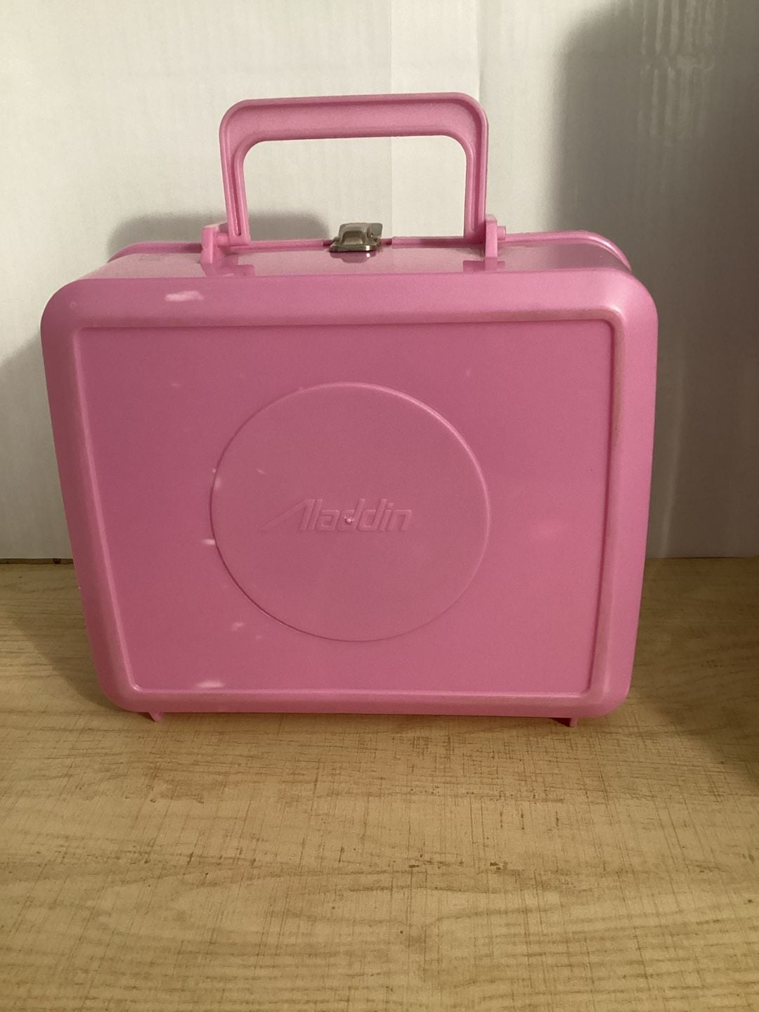 Vintage Mickey & Minnie Mouse Le Cafe Paris Aladdin Pink Plastic Lunch Box with Thermos 3