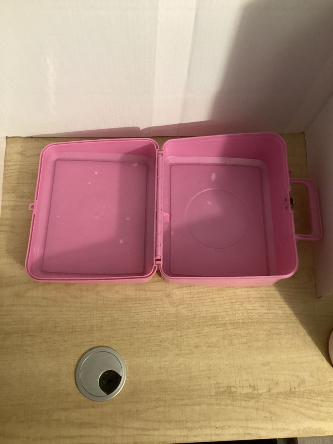 Vintage Mickey & Minnie Mouse Le Cafe Paris Aladdin Pink Plastic Lunch Box with Thermos 5