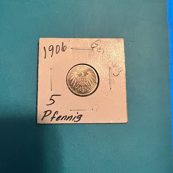 1906 German Empire Deutsches Reich 5 Pfennig Copper-Nickel Coin