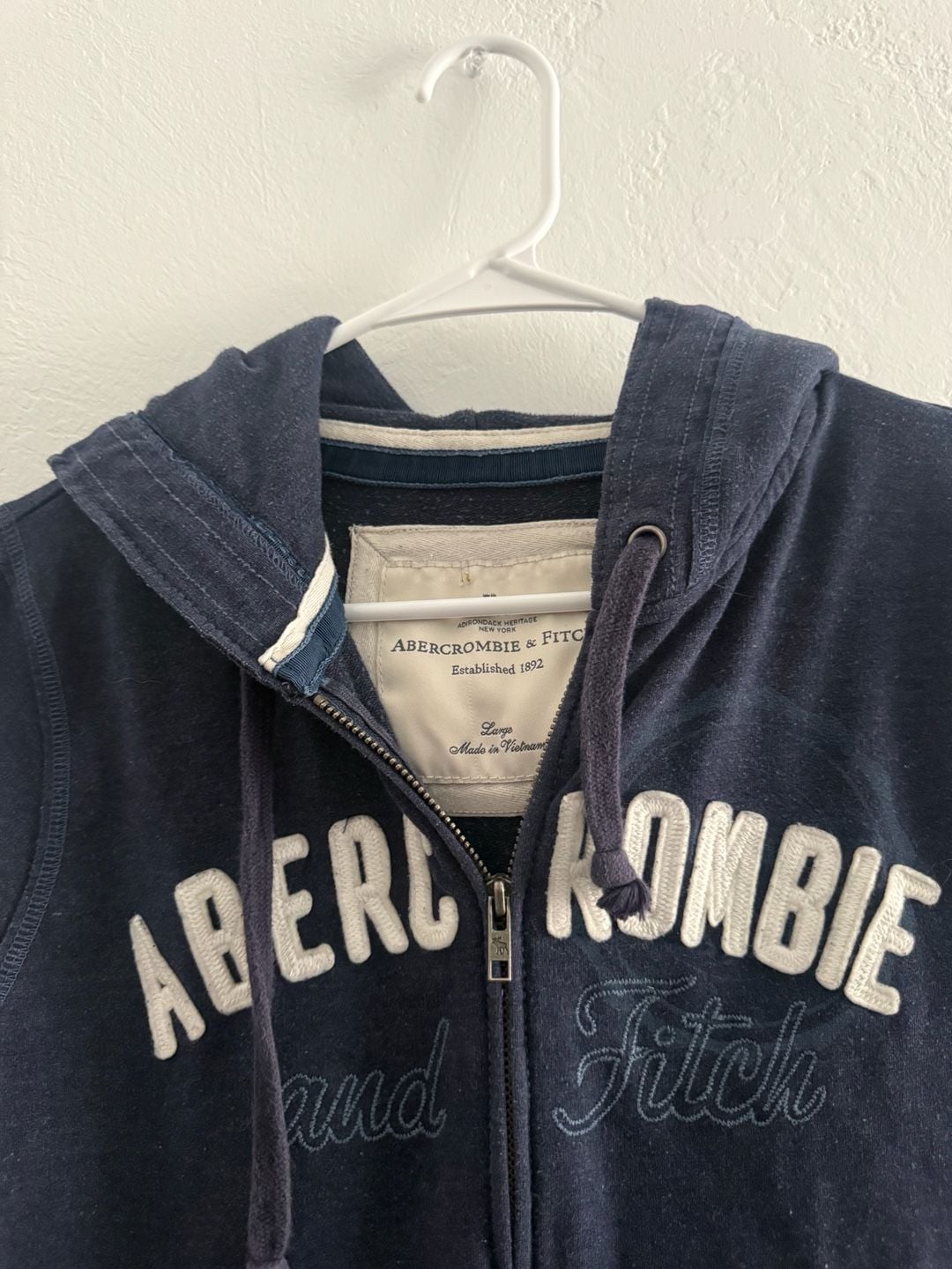 Abercrombie & Fitch Y2K Navy Blue Full Zip Hooded Sweatshirt Jacket
4