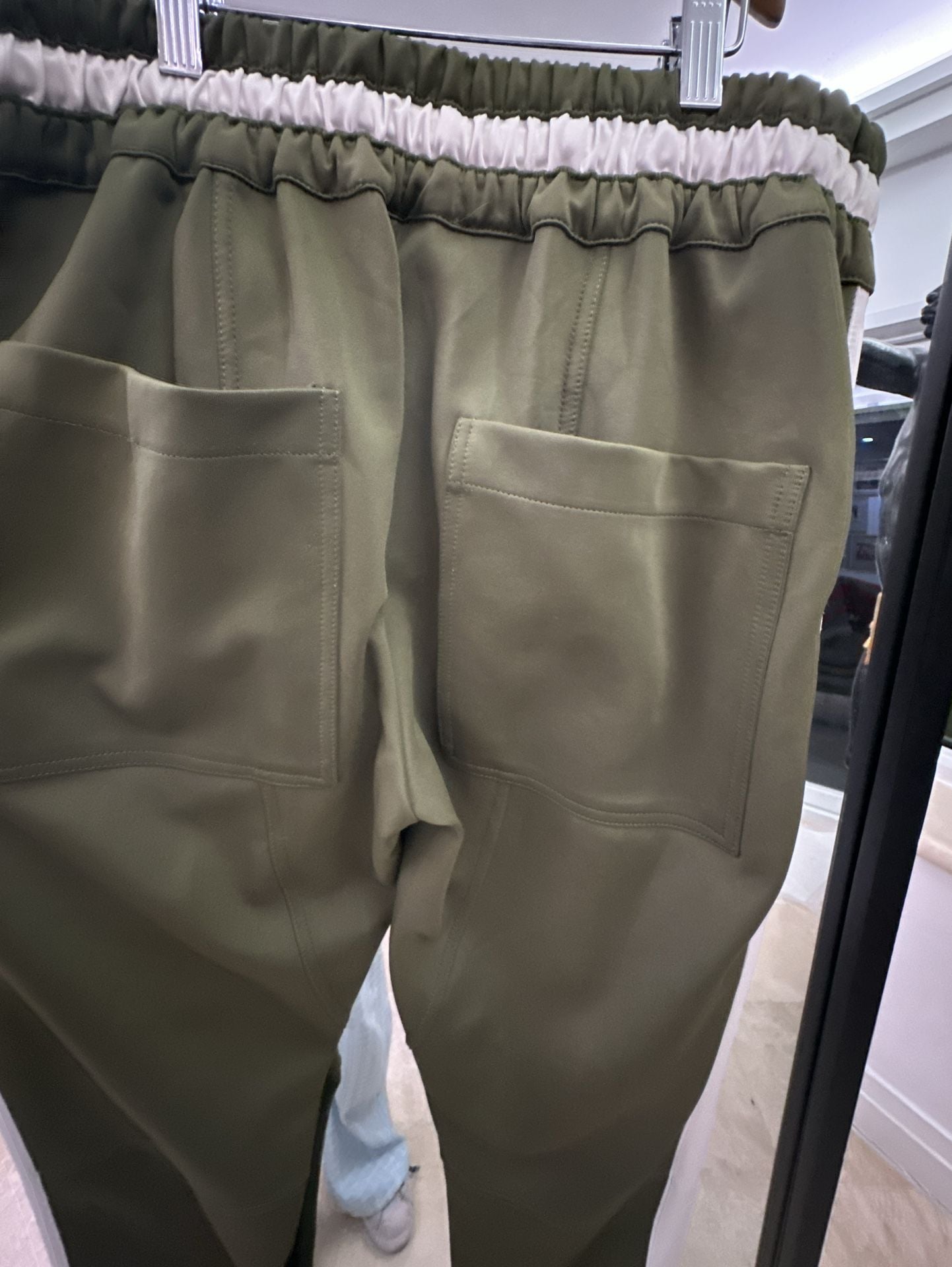 Crysp Denim Olive Green Side Stripe Track Pants Size L 8