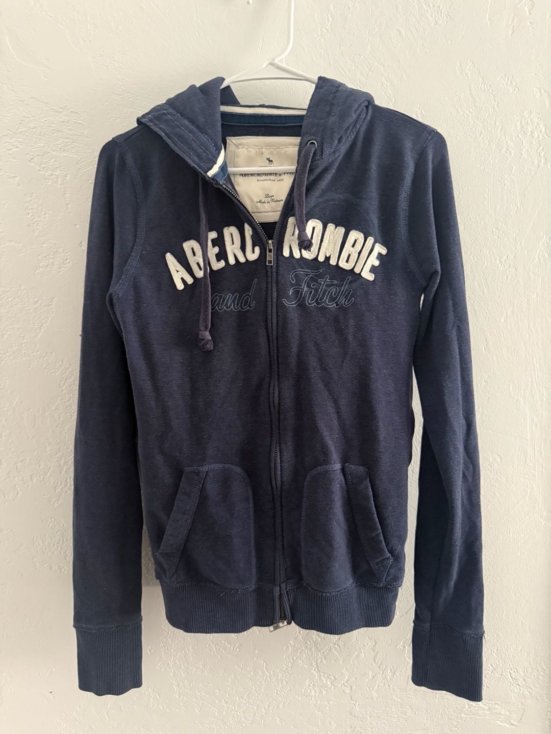 Abercrombie & Fitch Y2K Navy Blue Full Zip Hooded Sweatshirt Jacket
2