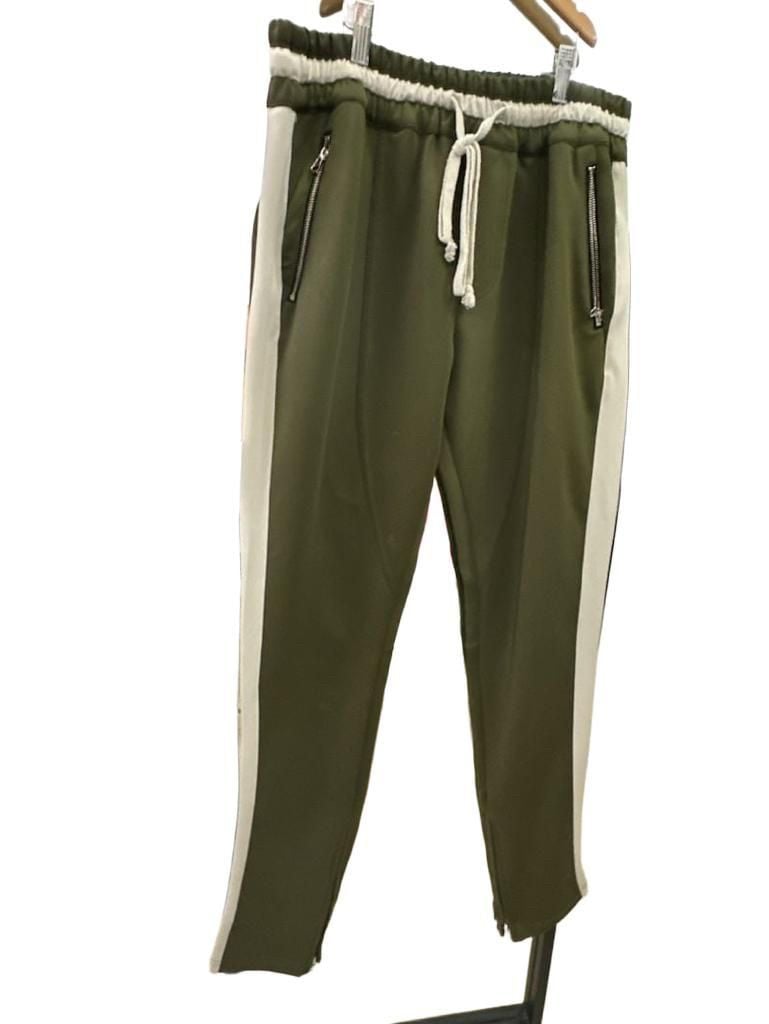 Crysp Denim Olive Green Side Stripe Track Pants Size L 3