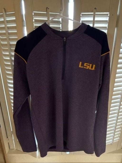 Champion Authentic Athleticwear LSU Tigers Purple Heathered Quarter-Zip Pullover 2