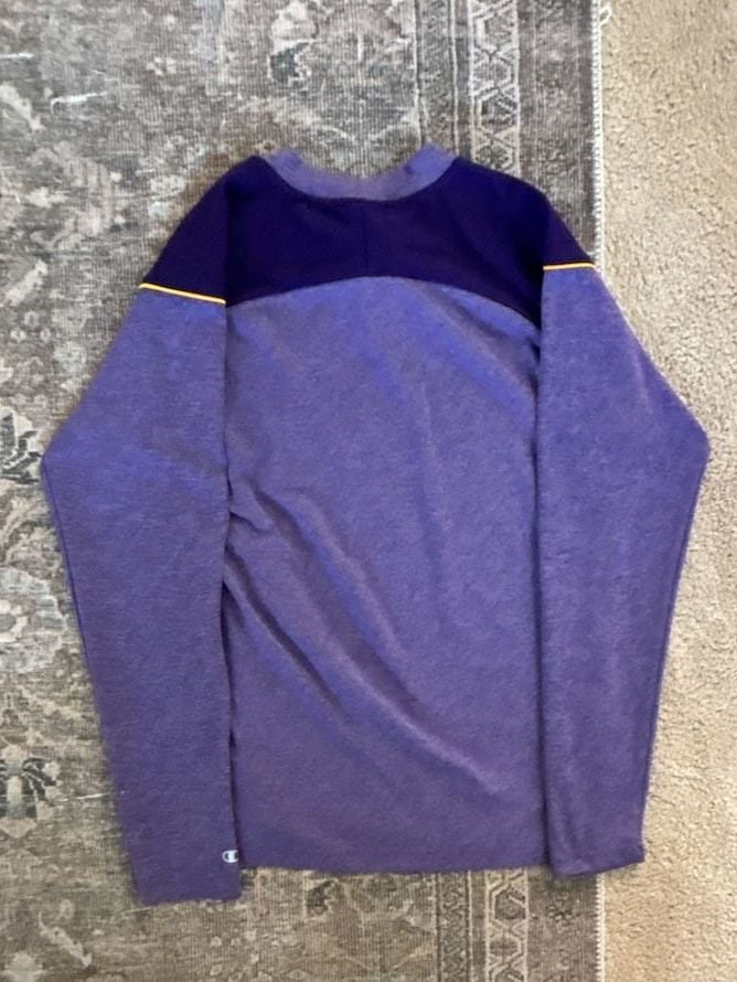 Champion Authentic Athleticwear LSU Tigers Purple Heathered Quarter-Zip Pullover 4