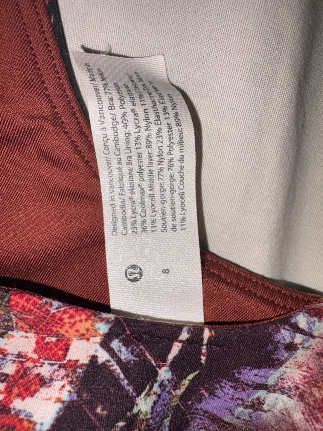 Lululemon Wunder Train Long-Line Bra Medium Support Urbantricity Multi Size 8 4
