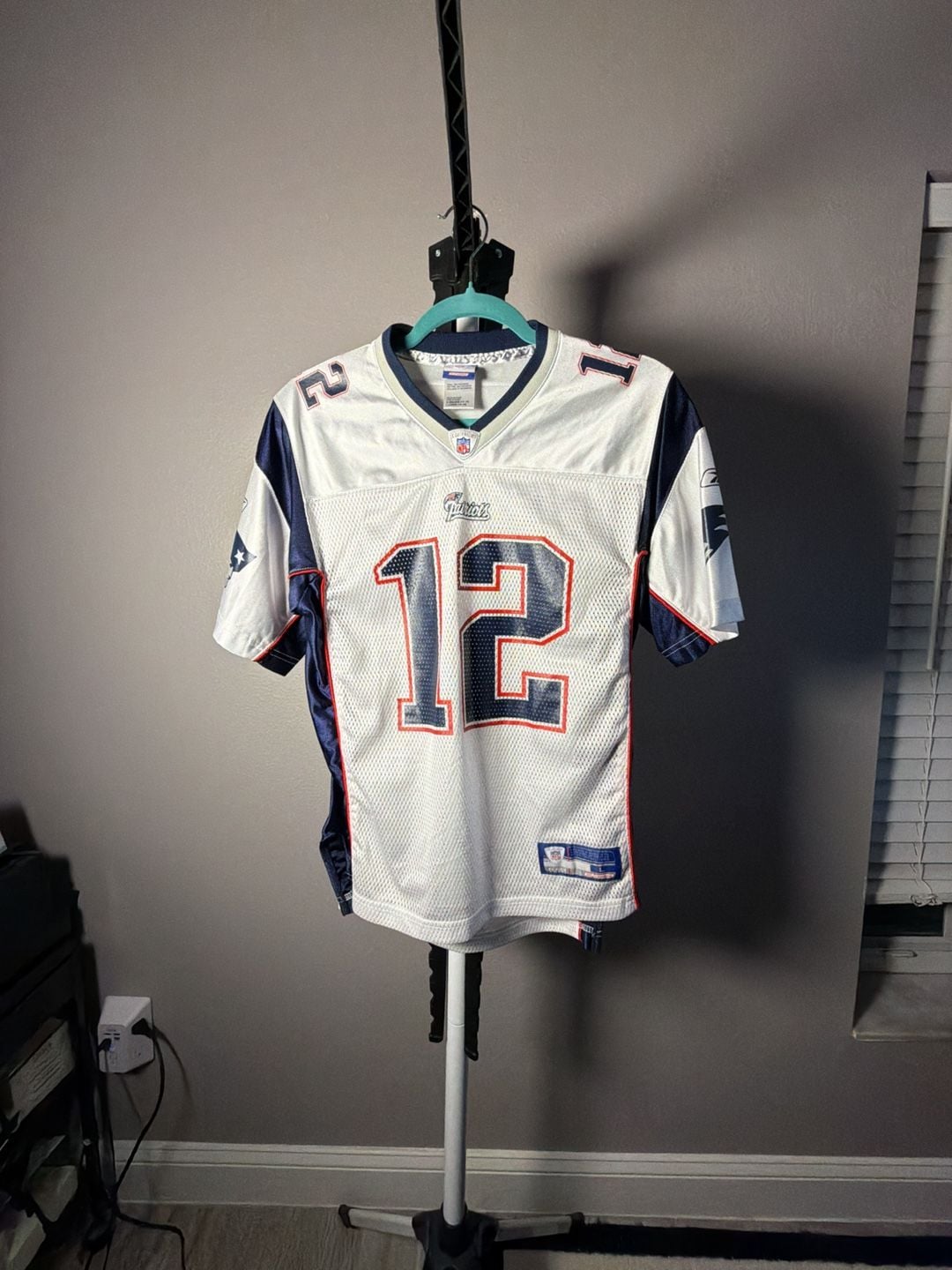 Reebok Tom Brady #12 New England Patriots White Away NFL Jersey Youth Size Large (14-16) 2