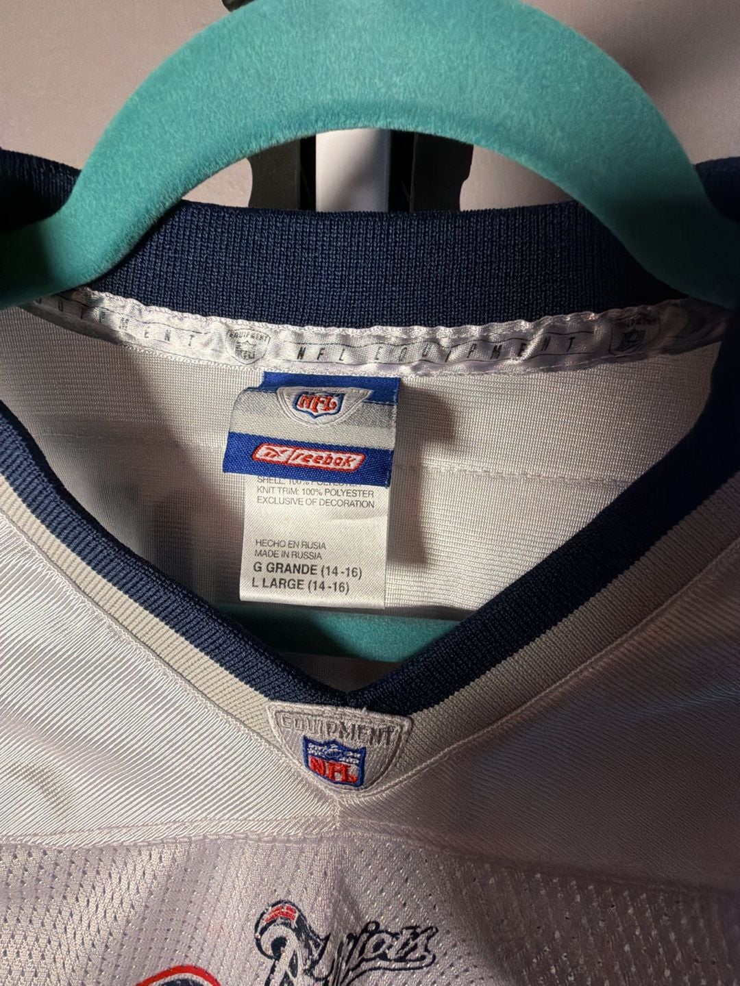 Reebok Tom Brady #12 New England Patriots White Away NFL Jersey Youth Size Large (14-16) 4