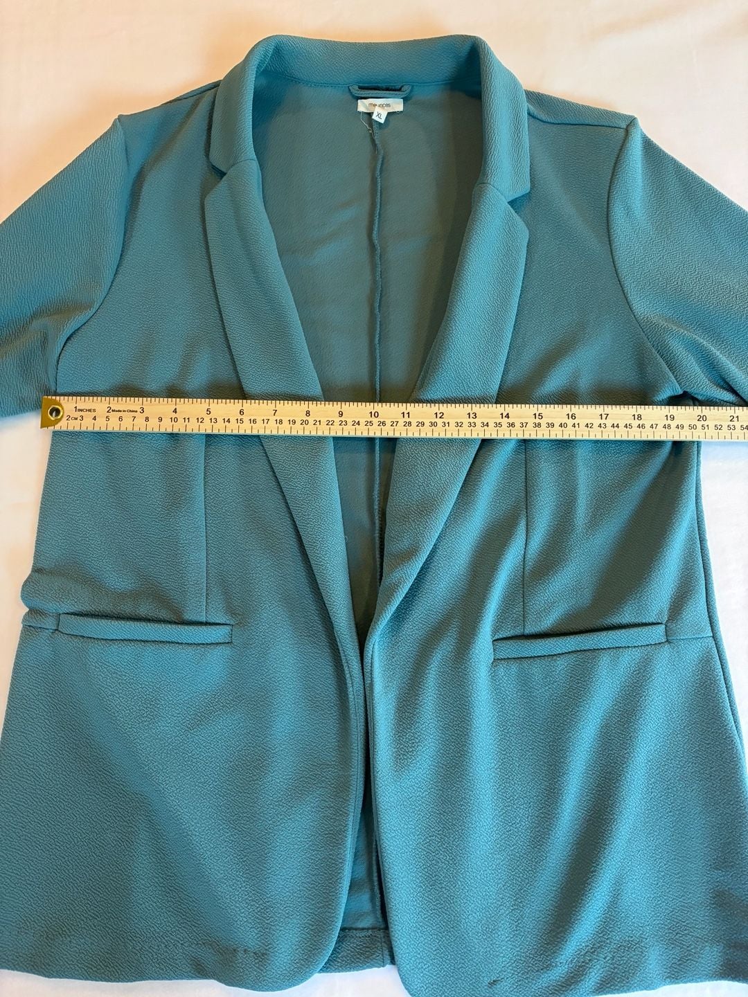 Maurices Teal Blue Open Front Blazer Jacket XL 4