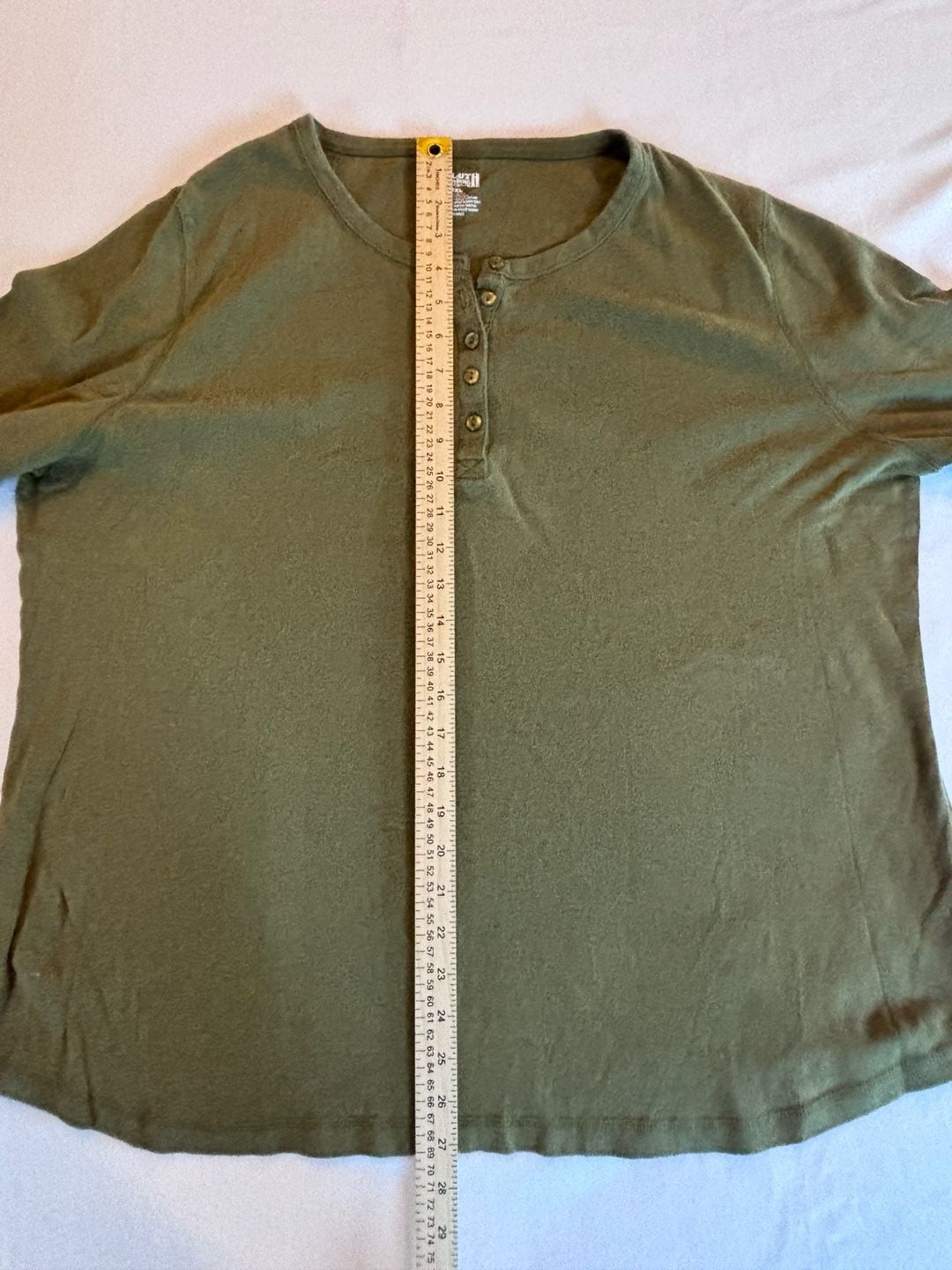Duluth Trading Co. Long Sleeve Henley Top Olive Green 2XL 5