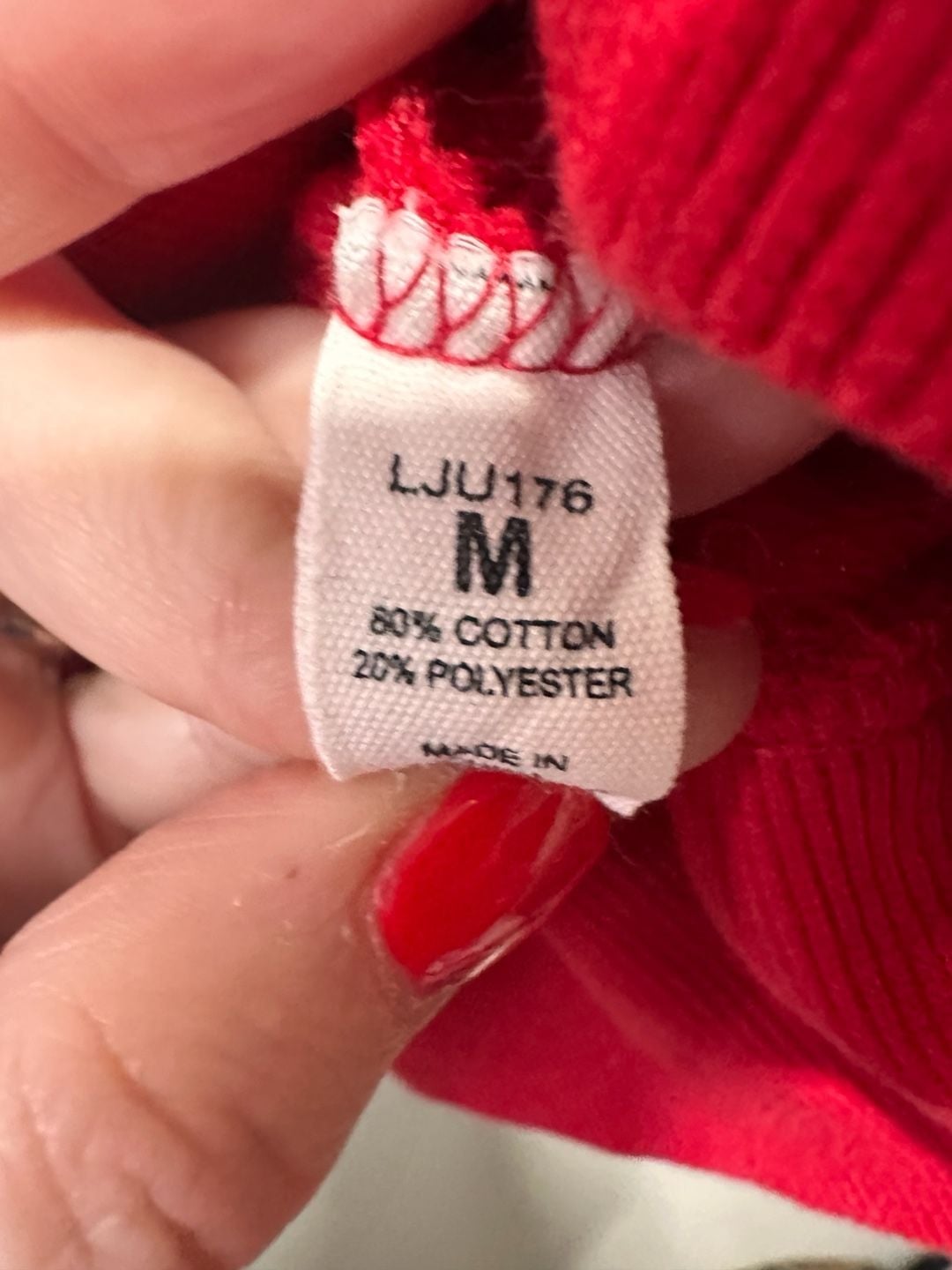Love Letters Red Kansas City Striped Sleeve Hoodie Sweatshirt Size M 7