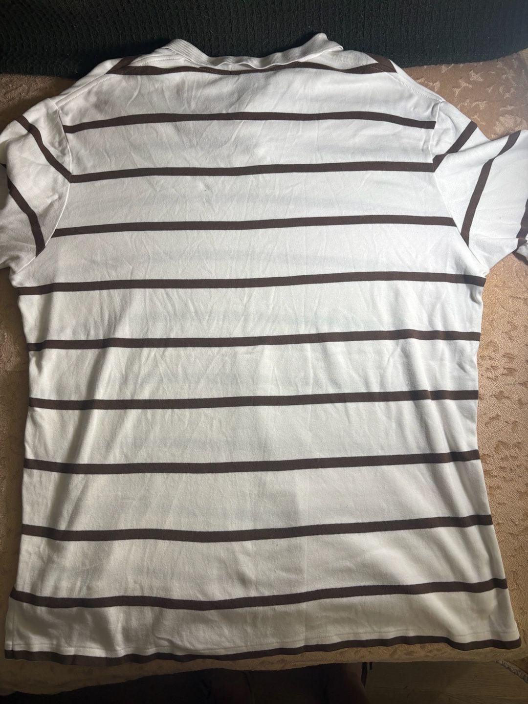 Polo by Ralph Lauren Men's White and Brown Striped Short Sleeve Polo Shirt XXL 6