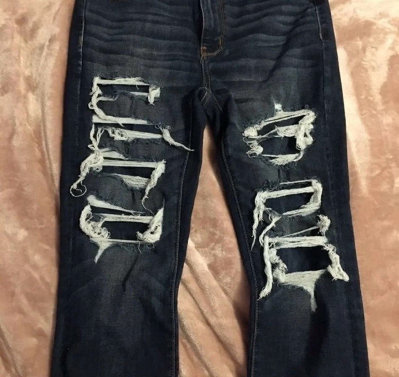 American Eagle 360 Ne(x)t Level Stretch Distressed Dark Wash Skinny Jeans 3