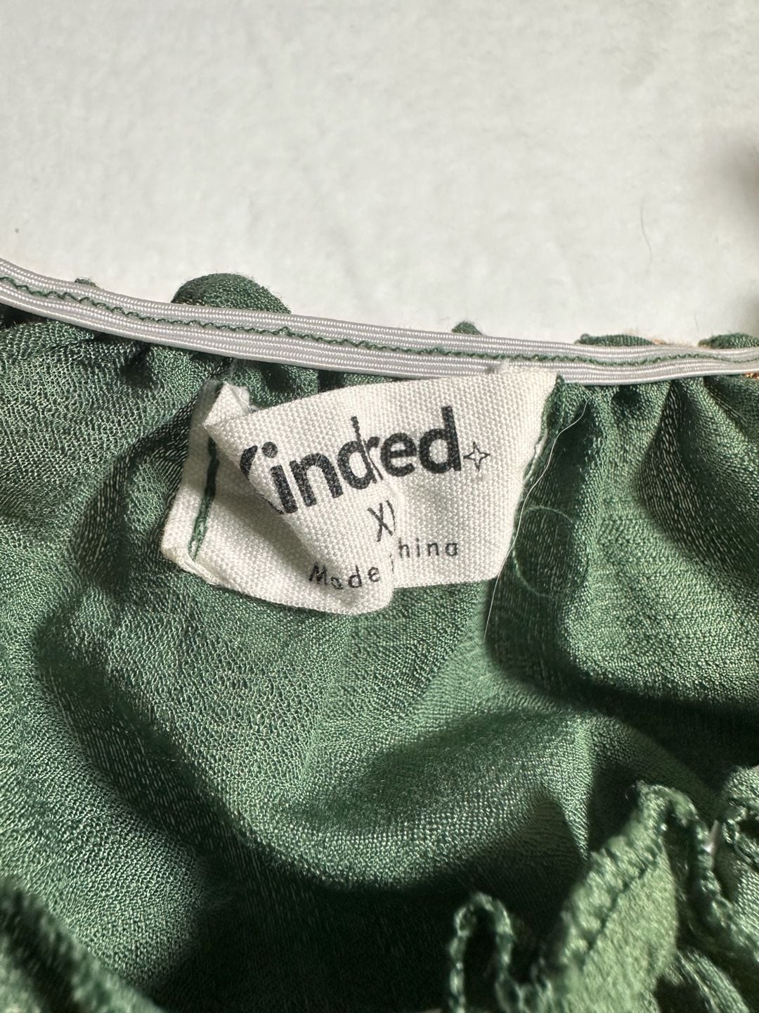Kindred Olive Green Floral Embroidered Off-The-Shoulder Smocked Dress Size XL 5