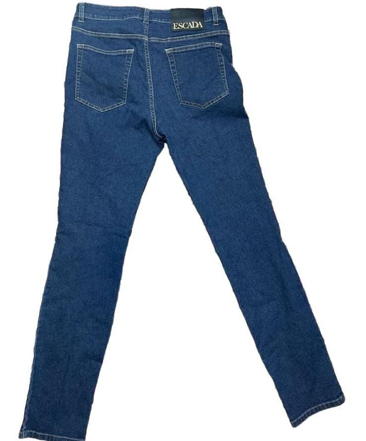 Escada Denim Jeans with Gold Embroidered Floral Vines and Sequins Size 40 9
