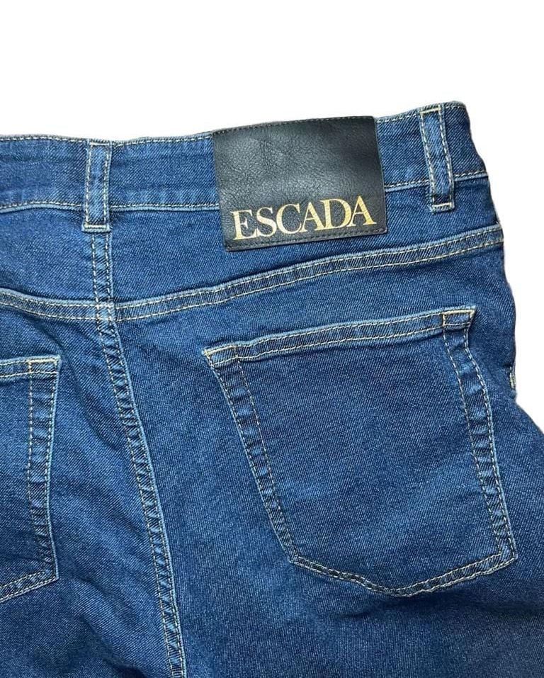 Escada Denim Jeans with Gold Embroidered Floral Vines and Sequins Size 40 10