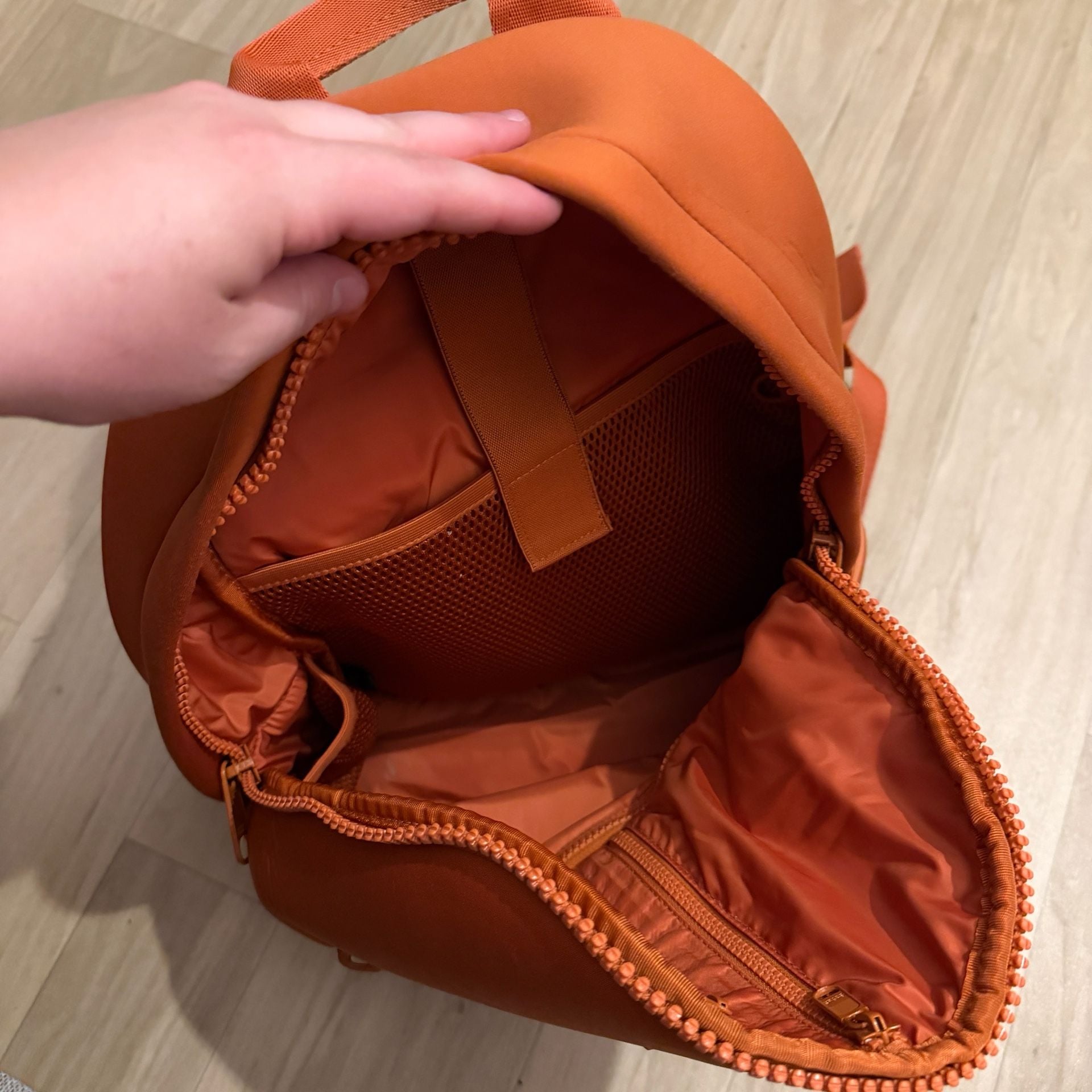 Dagne Dover Dakota Backpack Goji Orange Neoprene Laptop Bag 5
