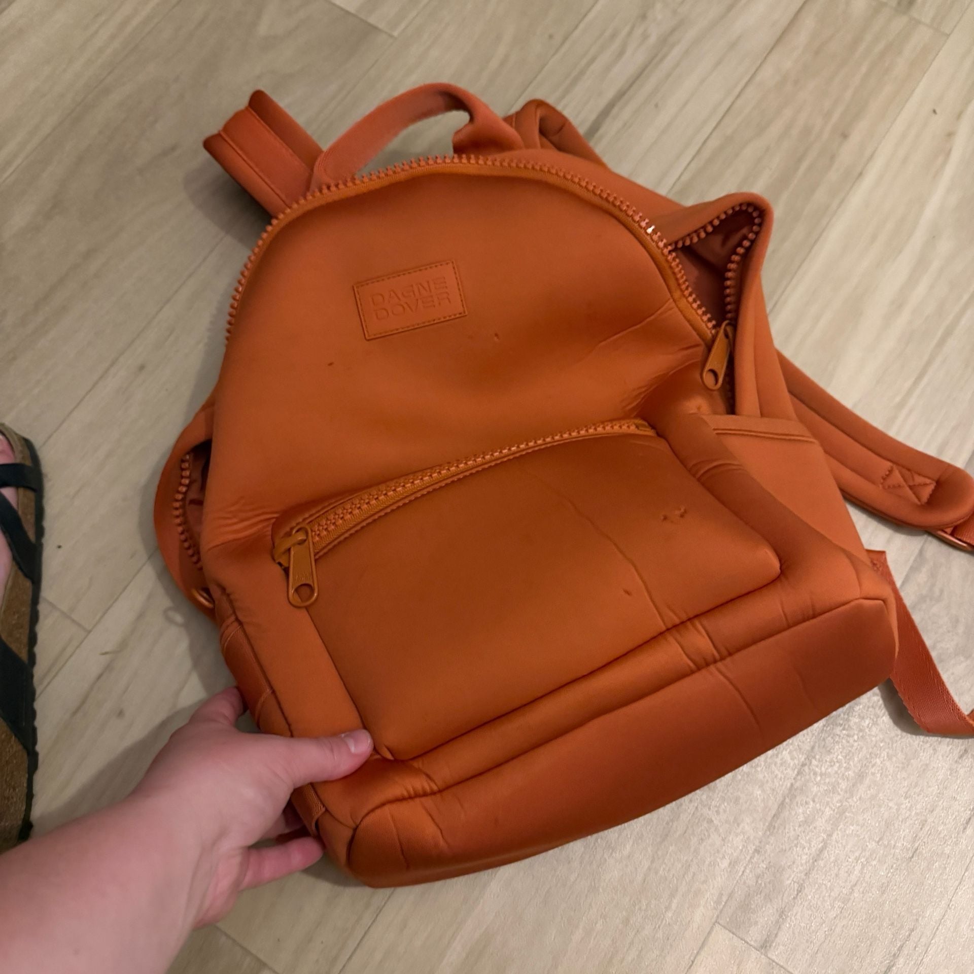 Dagne Dover Dakota Backpack Goji Orange Neoprene Laptop Bag 6
