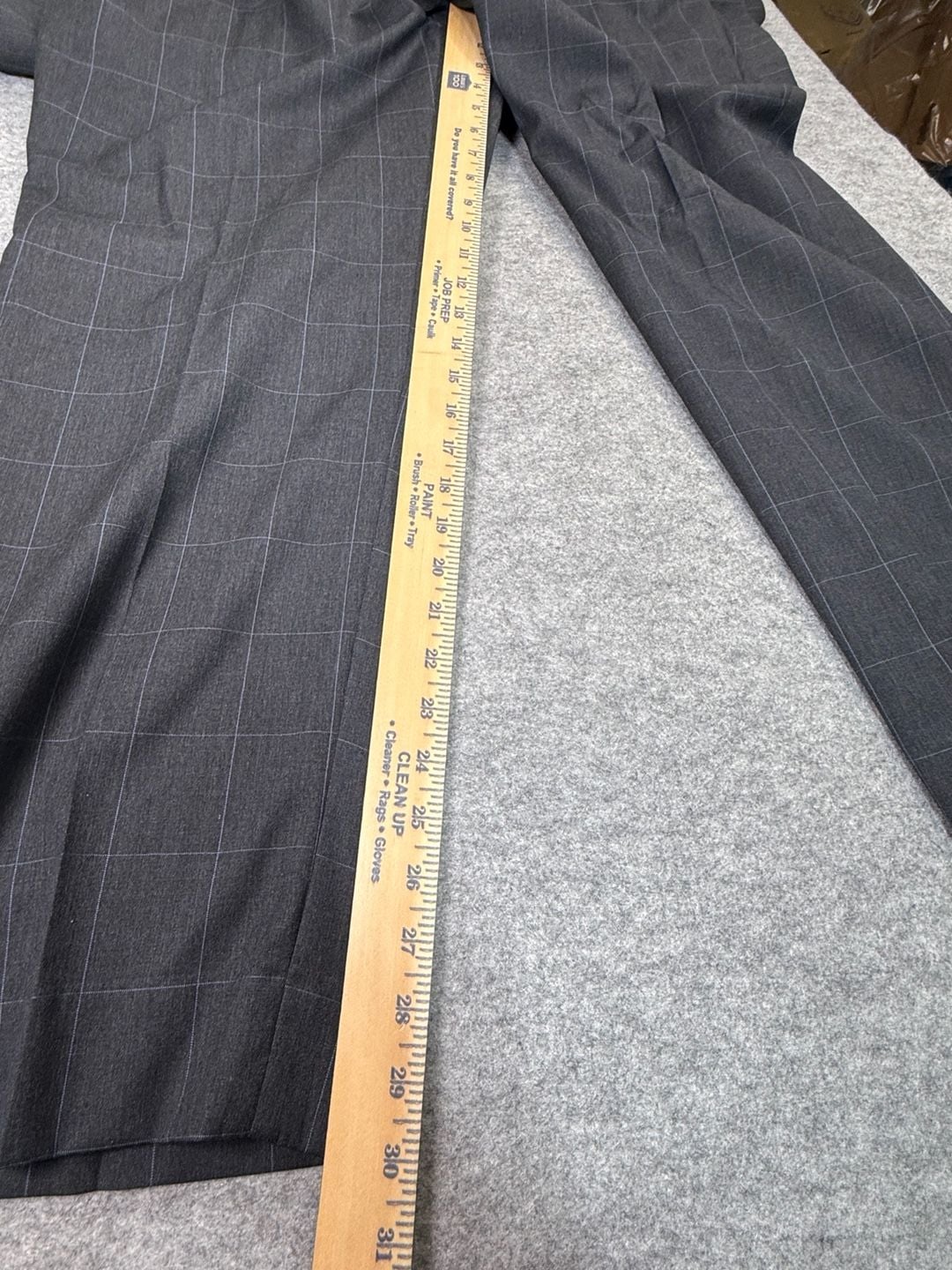 Ralph Lauren Gray Windowpane 100% Wool 2-Piece Suit Mens 44R 7