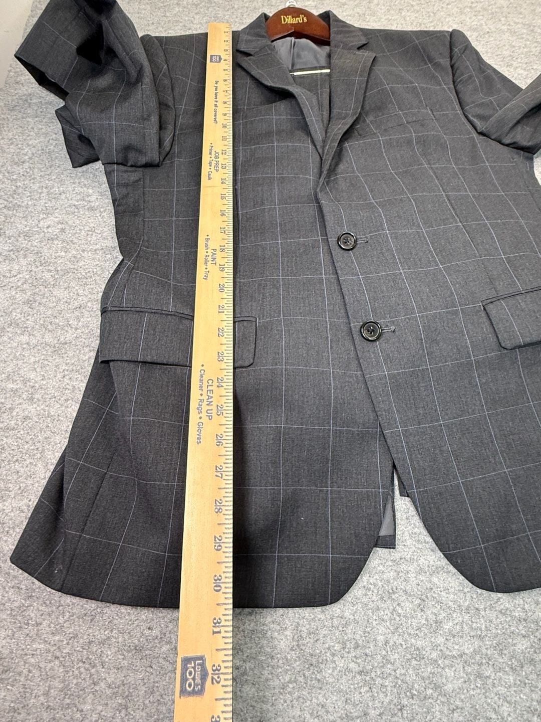 Ralph Lauren Gray Windowpane 100% Wool 2-Piece Suit Mens 44R 9