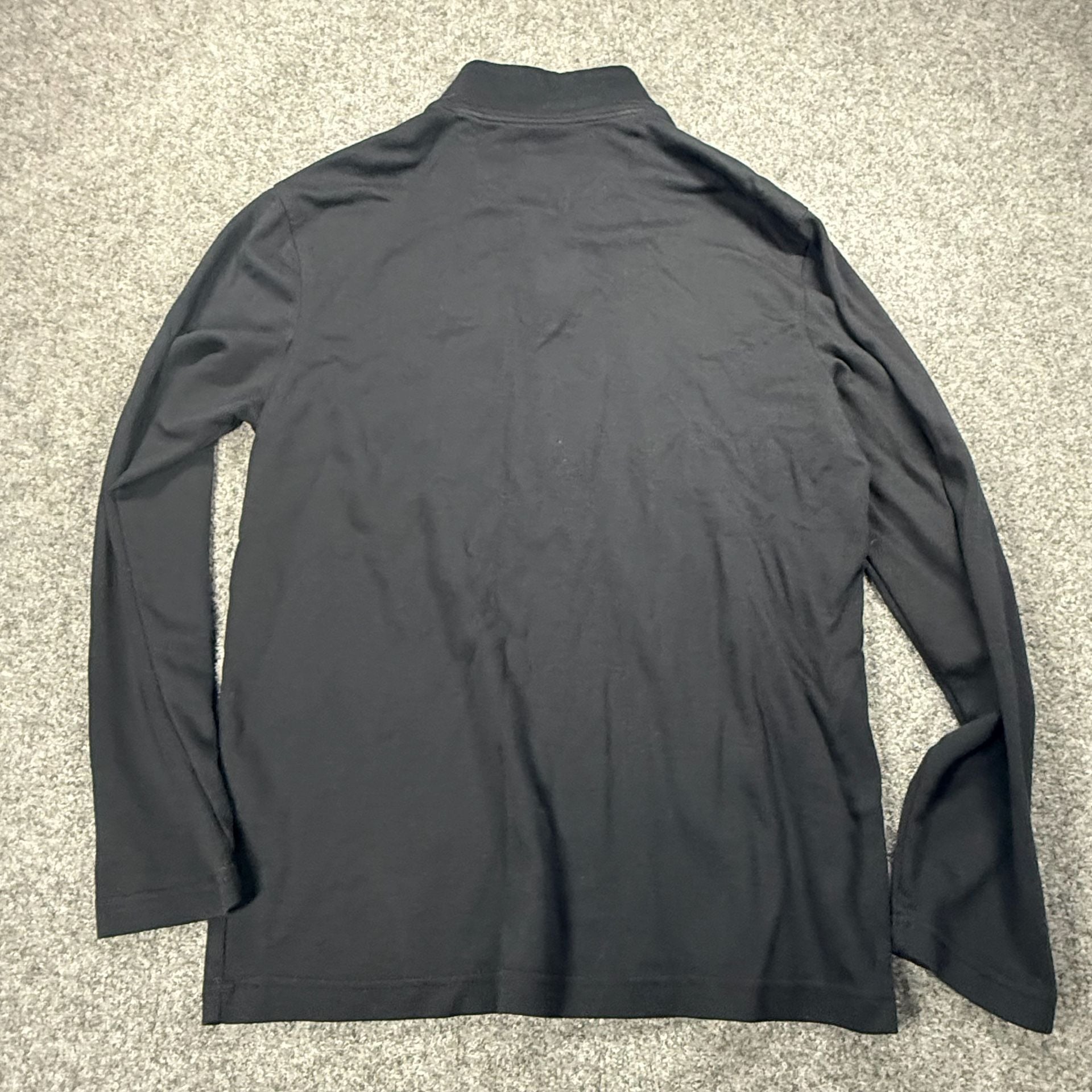 Tasso Elba Men's Black Supima Cotton Faux Suede Trim 1/4 Zip Pullover Sweater M 10