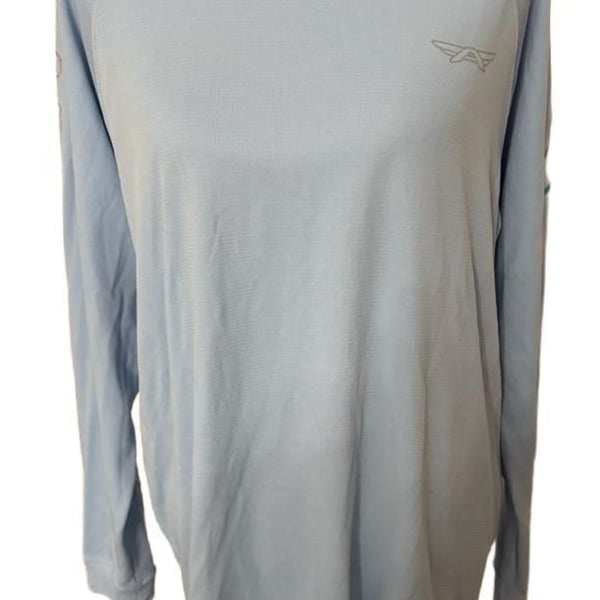 Arcimoto Montauk Tackle Co Light Blue Sun Hoodie with MTC Dry Protect System