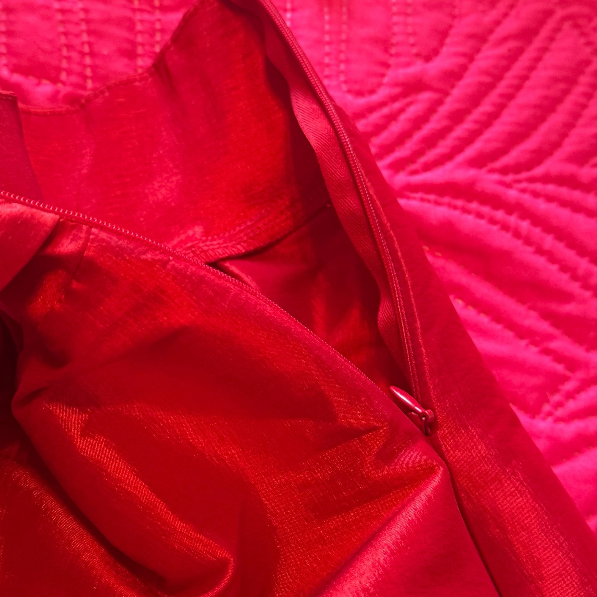 Haute Monde Women’s XL Red Satin High Low Skirt Pleated Tie Waist Holiday Party 10