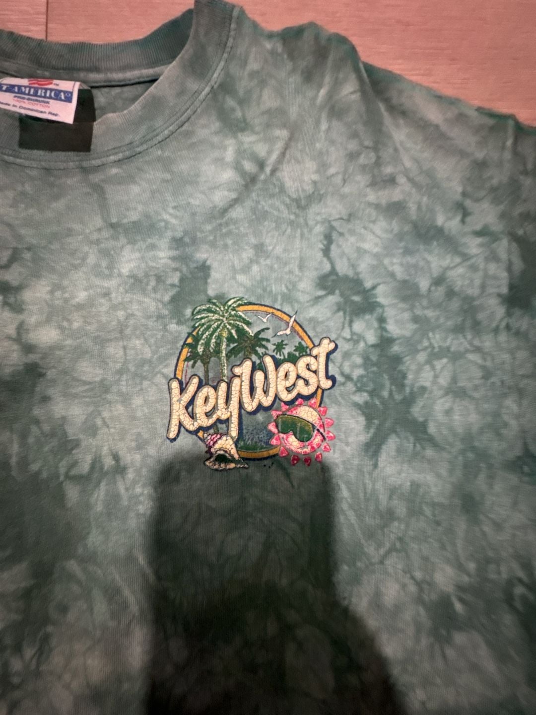 Vintage T-America Key West Florida Tie Dye Graphic T-Shirt XL 3