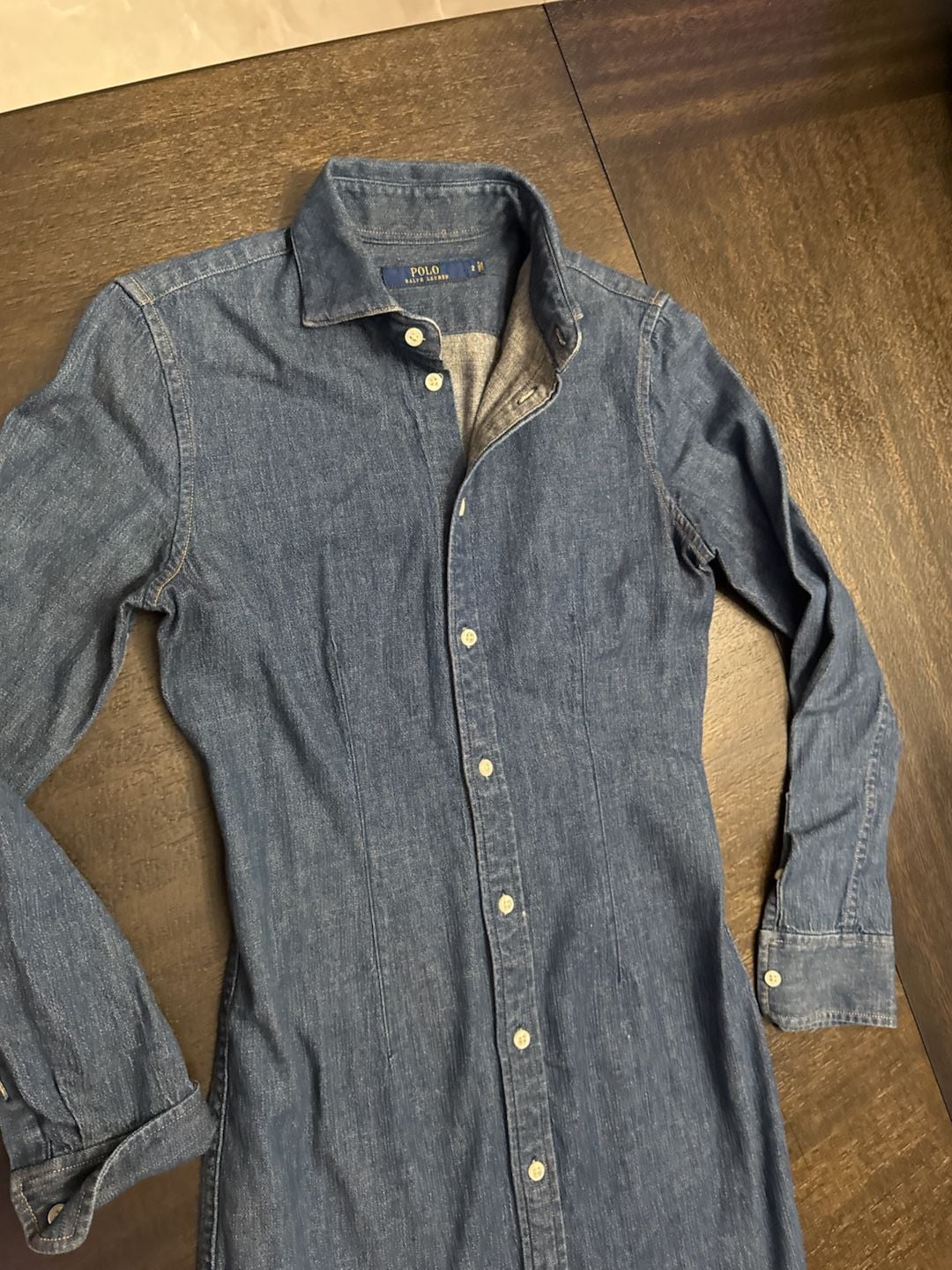 Polo Ralph Lauren Women's Long Sleeve Denim Midi Shirt Dress Size 2 7