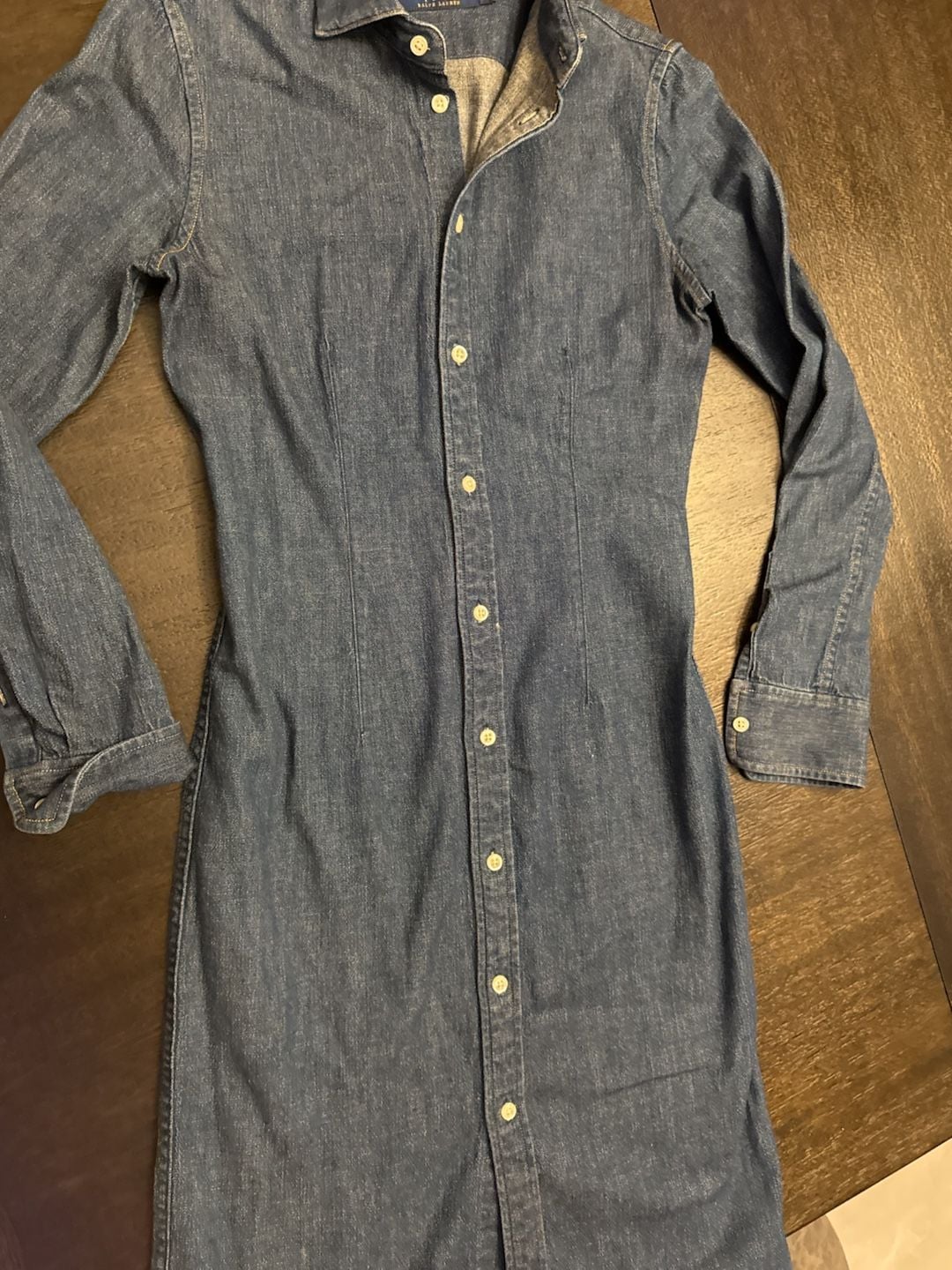 Polo Ralph Lauren Women's Long Sleeve Denim Midi Shirt Dress Size 2 8