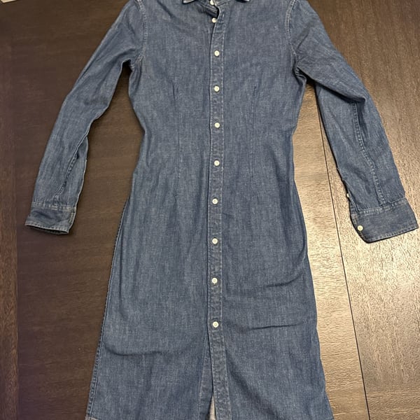 Polo Ralph Lauren Women's Long Sleeve Denim Midi Shirt Dress Size 2